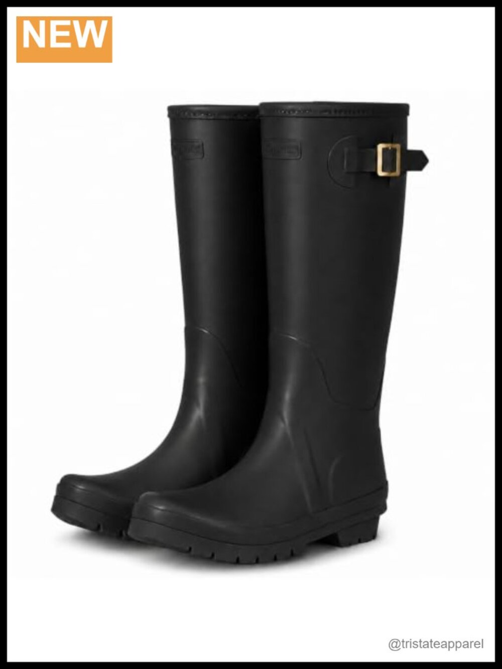Women's Tall Waterproof Rubber Rain Boots Knee High Chevron Traction